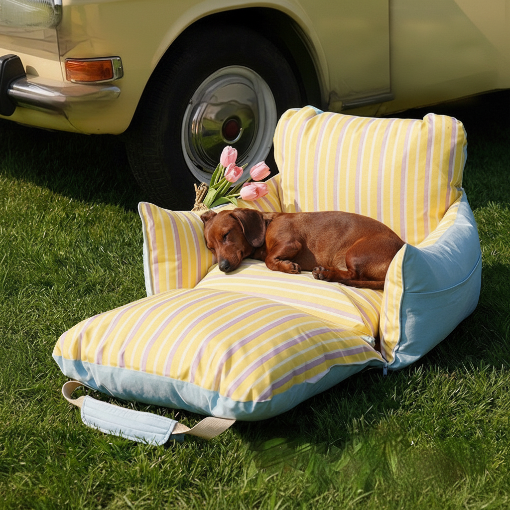 Lit de voyage transformable pour chien